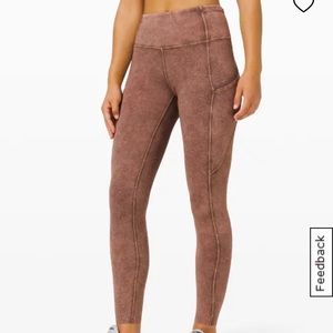 Lululemon Leggings NWOT Size 10 Fast and Free HR Tight 25"  Ice Dyed Brown